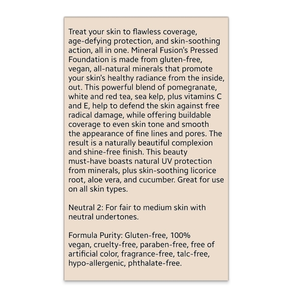 Mineral Fusion Pressed Powder Foundation - Natural 2 (Light) - Picture 6 of 7